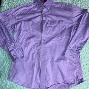 Mens Wrangler George Strait Button-Down Dress Shirt Size Medium